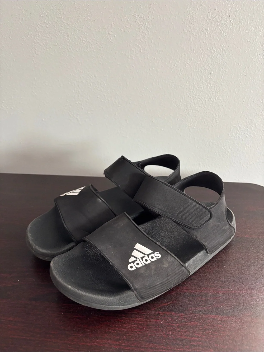 adidas Black Kids' Dual-Strap Sport Sandals